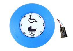 BUT049-01 - ILLUMINATED LED BLUE DISABLED/PRAM ELECTRIC BUTTON (3PIN W/PROOF)-(39455061)