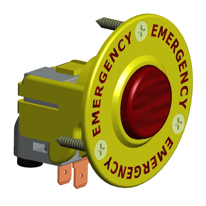 M971 - EMERGENCY OPEN BUTTON YELLOW - PNEUMATIC/ELECTRIC